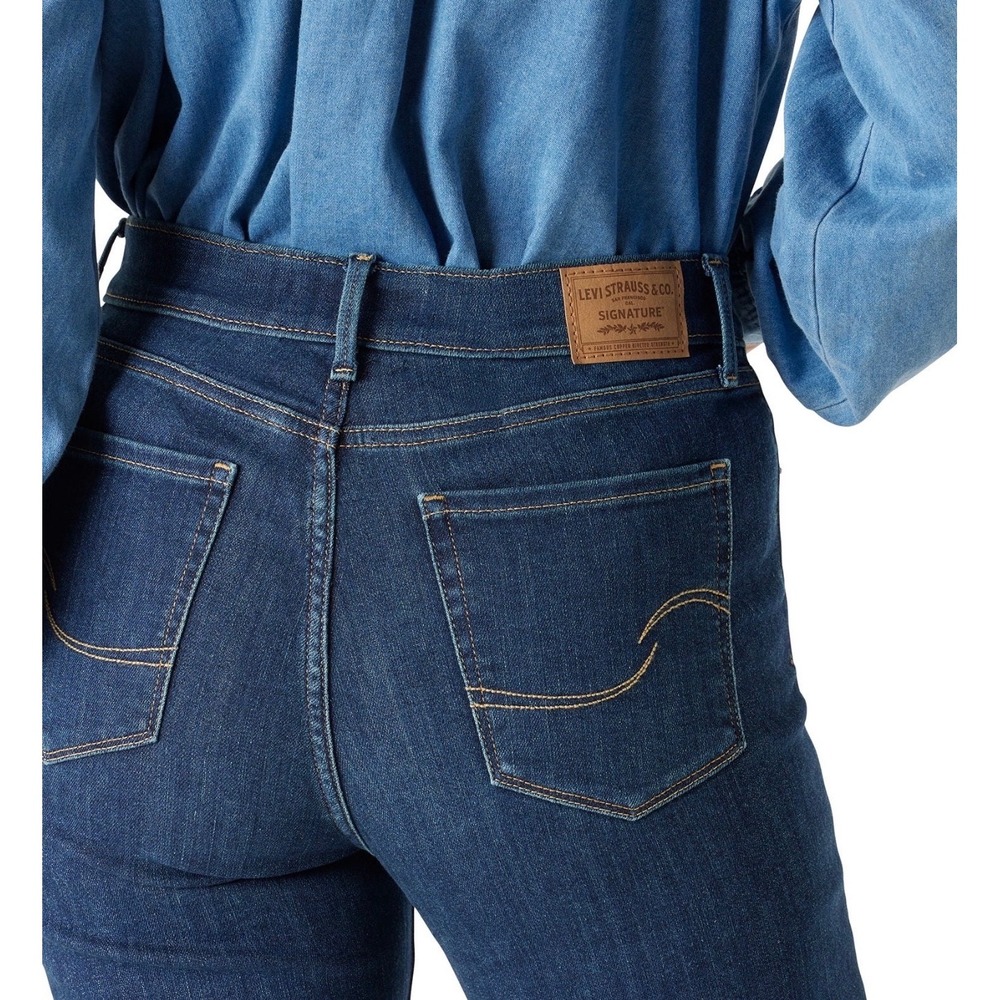 Levis 8 Strauss Tummy Control Mid Rise Straight Jeans Casual Streetwear Denim
